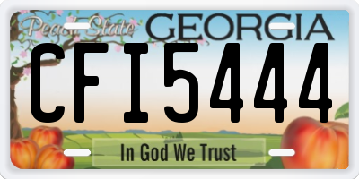 GA license plate CFI5444
