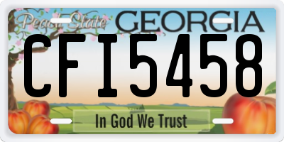 GA license plate CFI5458
