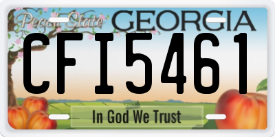 GA license plate CFI5461