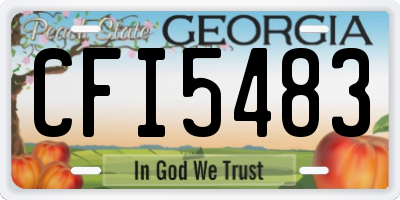 GA license plate CFI5483