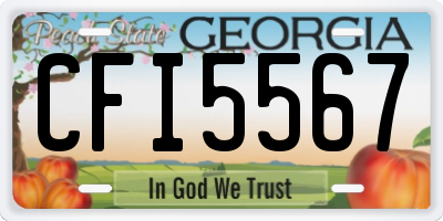 GA license plate CFI5567