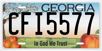 GA license plate CFI5577