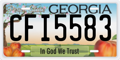 GA license plate CFI5583