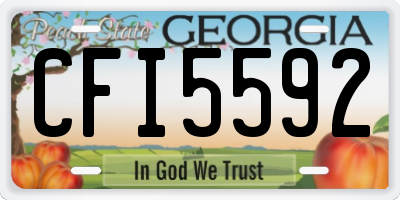 GA license plate CFI5592
