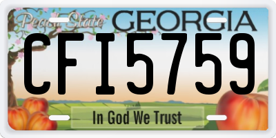 GA license plate CFI5759