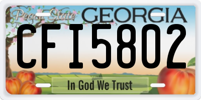 GA license plate CFI5802