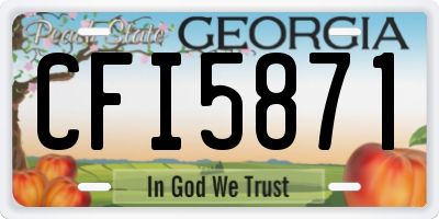 GA license plate CFI5871
