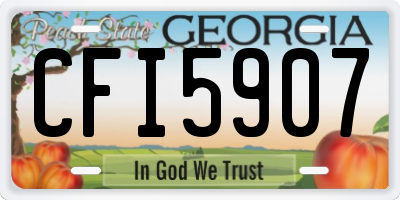 GA license plate CFI5907