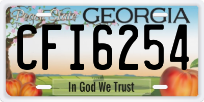 GA license plate CFI6254
