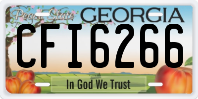 GA license plate CFI6266