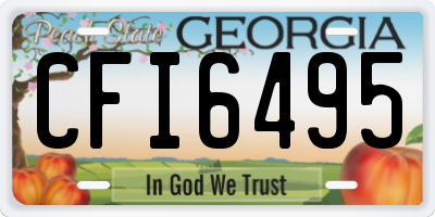 GA license plate CFI6495