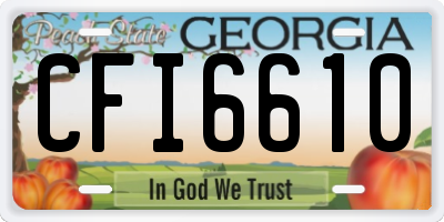 GA license plate CFI6610