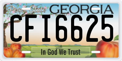 GA license plate CFI6625