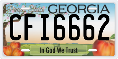 GA license plate CFI6662