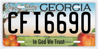 GA license plate CFI6690