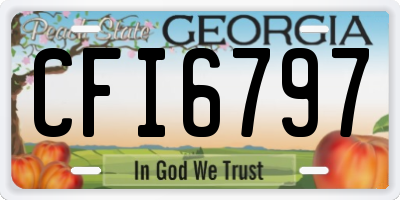 GA license plate CFI6797