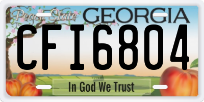 GA license plate CFI6804