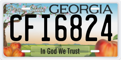 GA license plate CFI6824