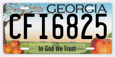 GA license plate CFI6825