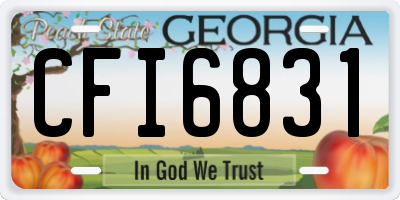 GA license plate CFI6831