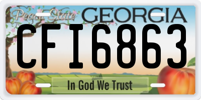 GA license plate CFI6863
