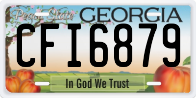 GA license plate CFI6879