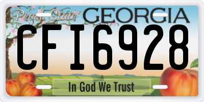 GA license plate CFI6928