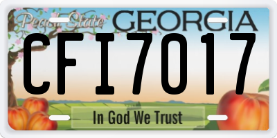 GA license plate CFI7017