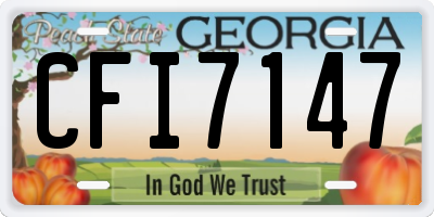 GA license plate CFI7147