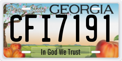 GA license plate CFI7191