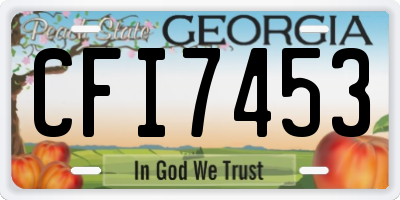 GA license plate CFI7453