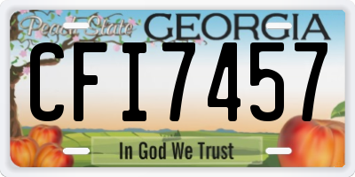GA license plate CFI7457
