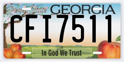 GA license plate CFI7511