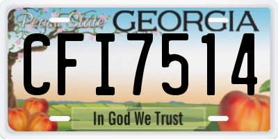 GA license plate CFI7514