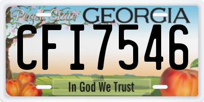 GA license plate CFI7546