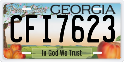 GA license plate CFI7623