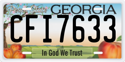 GA license plate CFI7633