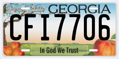 GA license plate CFI7706
