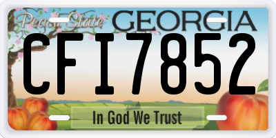 GA license plate CFI7852