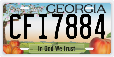 GA license plate CFI7884