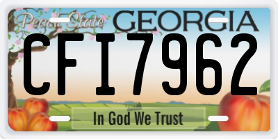 GA license plate CFI7962