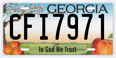 GA license plate CFI7971