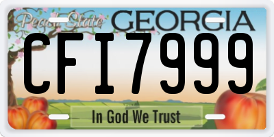 GA license plate CFI7999
