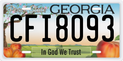 GA license plate CFI8093