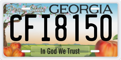 GA license plate CFI8150
