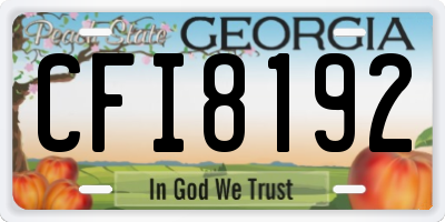 GA license plate CFI8192