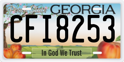 GA license plate CFI8253