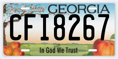 GA license plate CFI8267