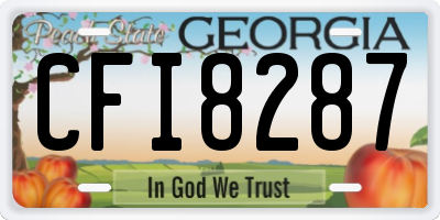 GA license plate CFI8287