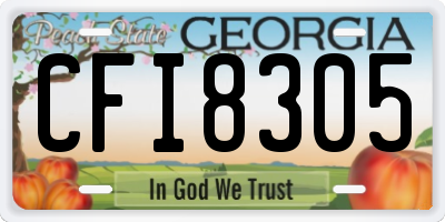 GA license plate CFI8305
